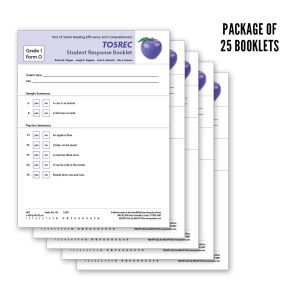 TOSREC Student Response Booklet, Form O (Grade 1)