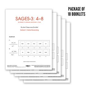 SAGES-3: 4-8 Verbal Reasoning Student Response Booklets (10)