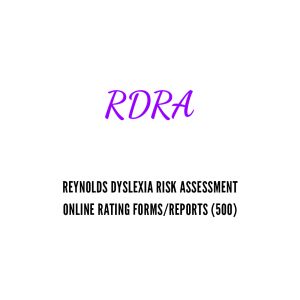 RDRA Online Rating Forms/Reports (500)