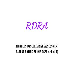 RDRA Parent Rating Forms Ages 4–5 (50)