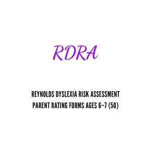 RDRA Parent Rating Forms Ages 6–7 (50)