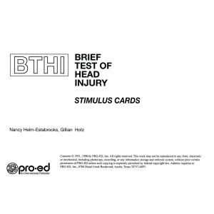 BTHI Virtual Stimulus Card Set